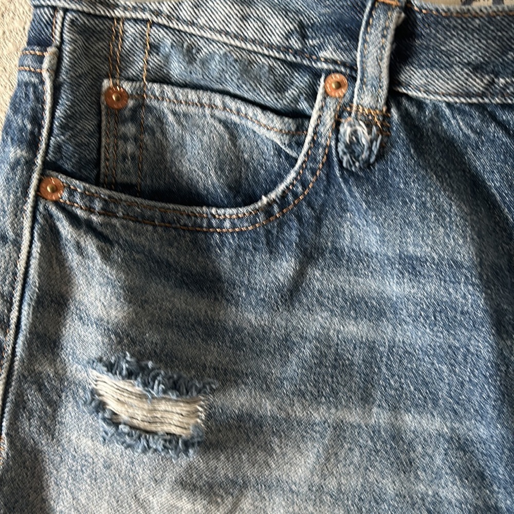 FP Free People Denim Shorts Distressed We The Free 28 Cotton Button Fly Medium - Picture 2 of 8